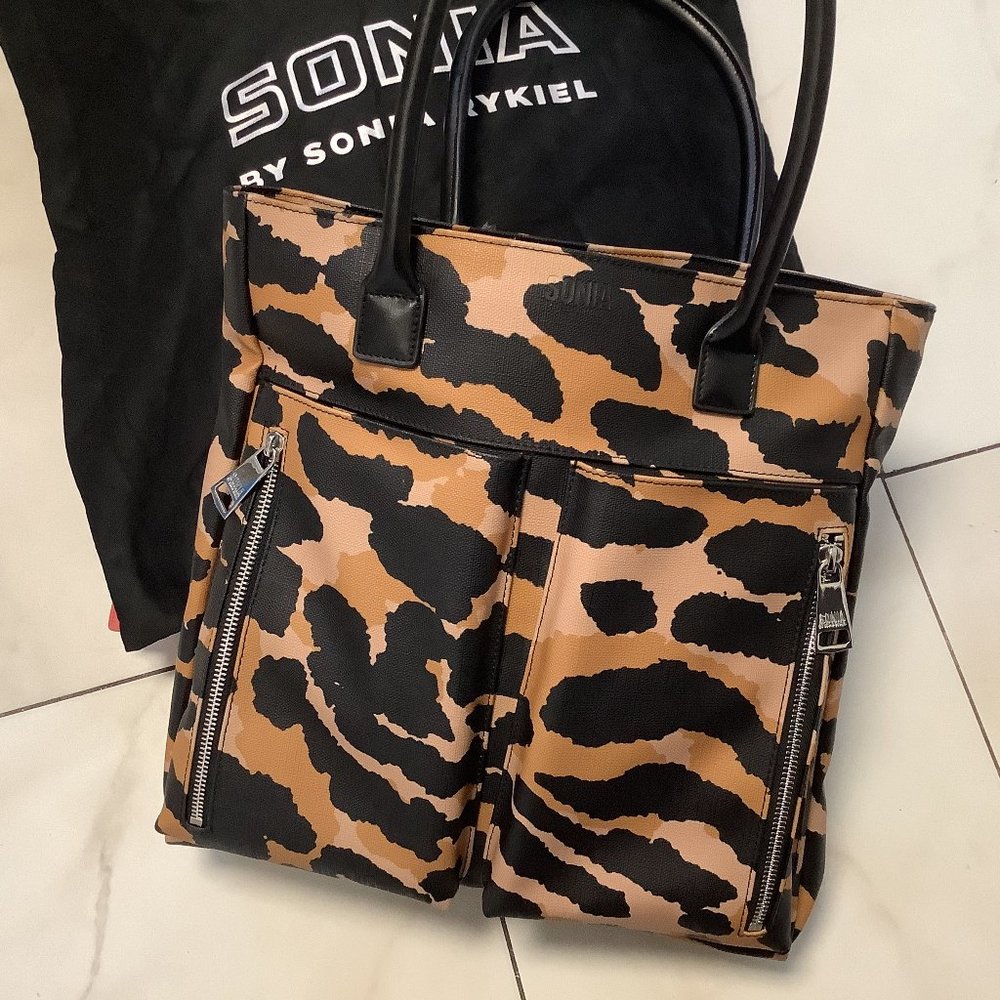 Sonia Rykiel Large Animal Print Tote Bag